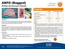 ANFO (Bagged) Technical Prilled Ammonium Nitrate Information