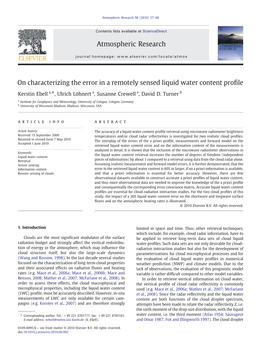 On Characterizing the Error in a Remotely Sensed Liquid Water Content Proﬁle