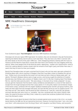NME Headliners Glasvegas | Nouse