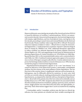 12 Disorders of Ornithine, Lysine, and Tryptophan Georg F