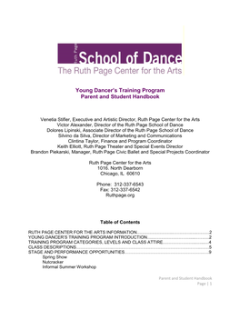 Young Dancer's Training Program Parent and Student Handbook