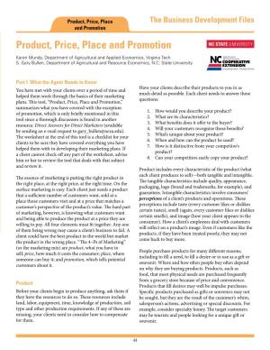 Product, Price, Place and Promotion