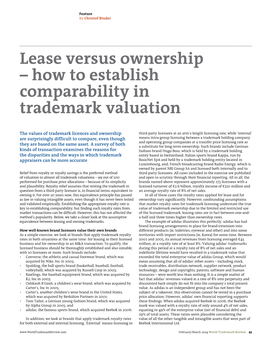 Lease Versus Ownership – How to Establish Comparability in Trademark Valuation
