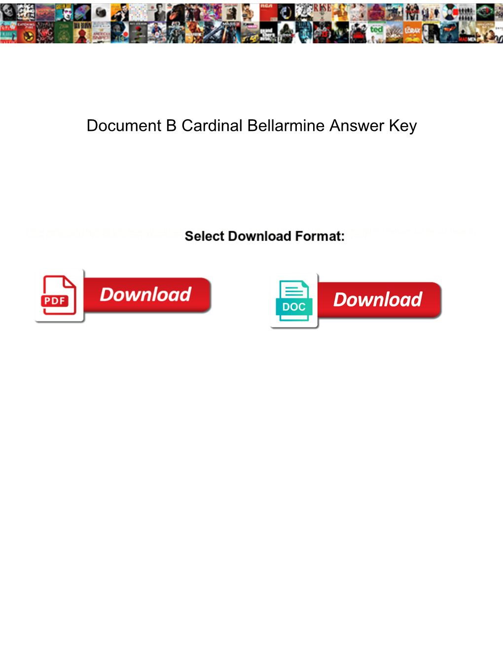 Document B Cardinal Bellarmine Answer Key