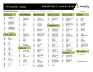 TV Channel Lineup 607-589-6235