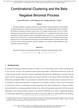 Combinatorial Clustering and the Beta Negative Binomial Process
