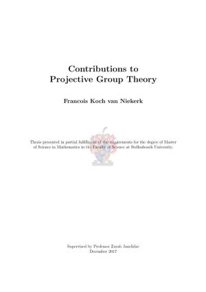 Contributions to Projective Group Theory