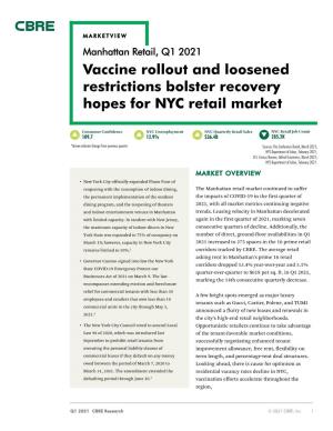 Vaccine Rollout and Loosened Restrictions Bolster Recovery Hopes for NYC Retail Market