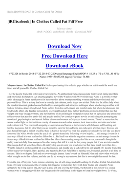 [Irgts.Ebook] in Clothes Called Fat Pdf Free