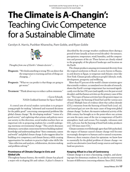 The Climate Is A-Changin': Teaching Civic Competence for a Sustainable