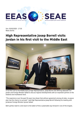 High Representative Josep Borrell Visits Jordan in His First Visit to The
