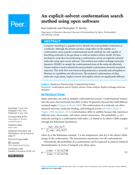 An Explicit-Solvent Conformation Search Method Using Open Software