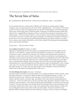 The Seven Sins of Salsa