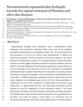 Towards the Topical Treatment of Psoriasis and Other Skin Diseases