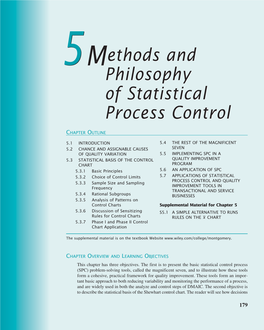 Methods and Philosophy of Statistical Process Control