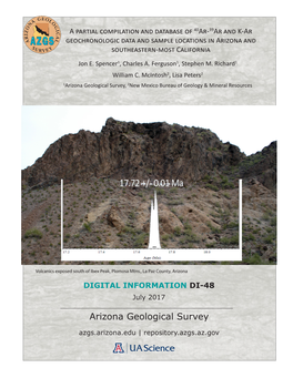 A Partial Compilation and Database of 40Ar-39Ar and K-Ar Geochronologic Data and Sample Locations in Arizona and Southeastern-Most California