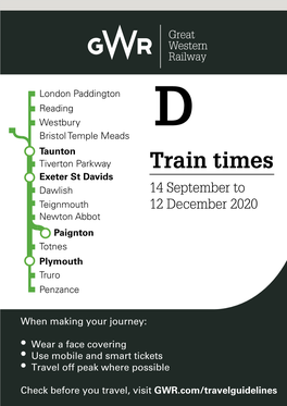 Rail Timetable Autumn 2020