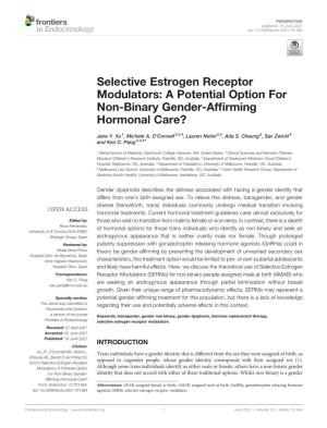 A Potential Option for Non-Binary Gender-Affirming Hormonal Care?