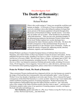 The Death of Humanity: and the Case for Life by Richard Weikart