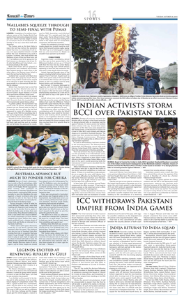 Indian Activists Storm BCCI Over Pakistan Talks