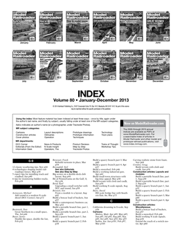 To View a PDF Version of the Model Railroader Magazine Index for 2013