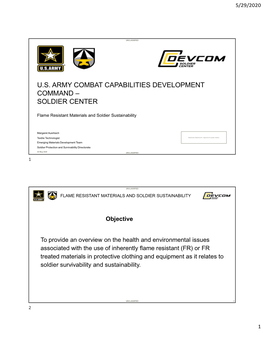 U.S. Army Combat Capabilities Development Command – Soldier Center