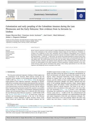 Colonisation and Early Peopling of the Colombian Amazon During The