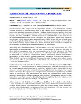 Symonds on Pfanz, 'Richard Sewell: a Soldier's Life'