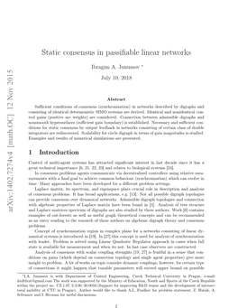 Static Consensus in Passifiable Linear Networks