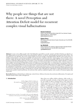 A Novel Perception and Attention Deficit Model for Recurrent Complex Visual Hallucinations
