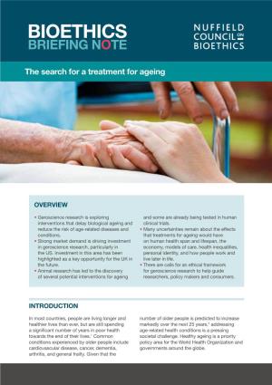 The Search for a Treatment for Ageing (PDF)