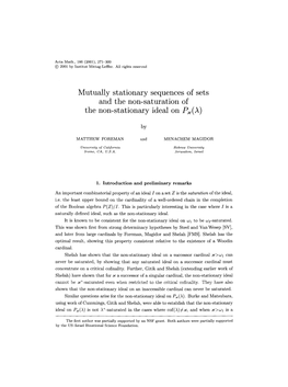 Mutually Stationary Sequences of Sets and the Non-Saturation of the Non-Stationary Ideal on Px(A)