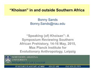 “Khoisan” in and Outside Southern Africa