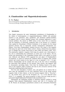 S. Chandrasekhar and Magnetohydrodynamics