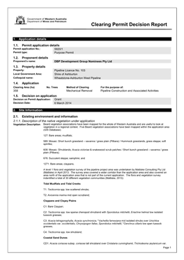 Clearing Permit Decision Report