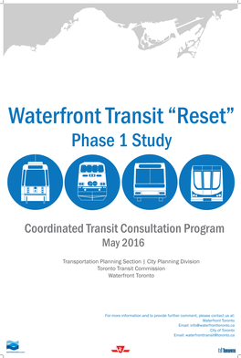 Transportation Planning Section | City Planning Division Toronto Transit Commission Waterfront Toronto
