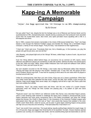 Kapp-Ing a Memorable Campaign