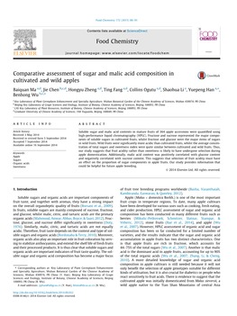 Comparative Assessment of Sugar and Malic Acid Composition in Cultivated and Wild Apples