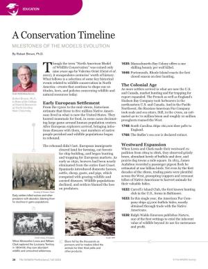A Conservation Timeline Milestones of the Model’S Evolution