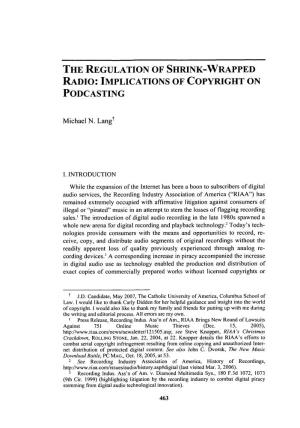 Implications of Copyright on Podcasting