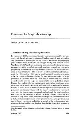 Education for Map Librarianship