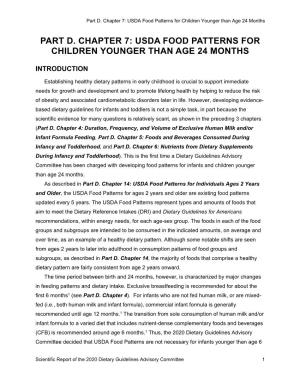 USDA Food Patterns for Children Younger Than Age 24 Months