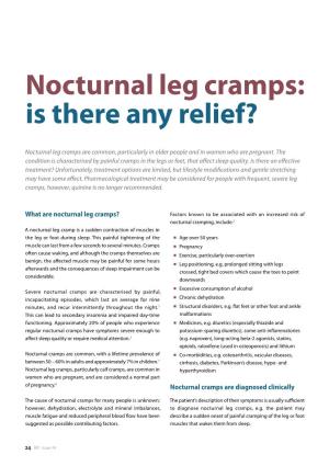 Nocturnal Leg Cramps: Is There Any Relief?