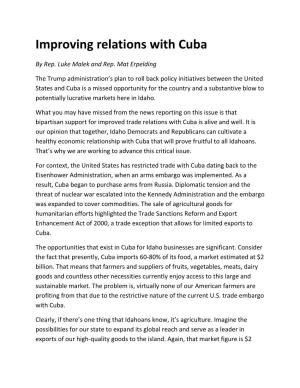 Improving Relations with Cuba
