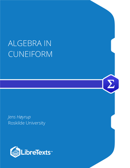 Algebra in Cuneiform