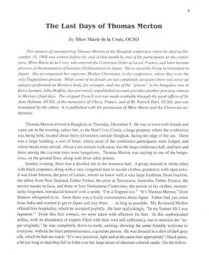 The Last Days of Thomas Merton