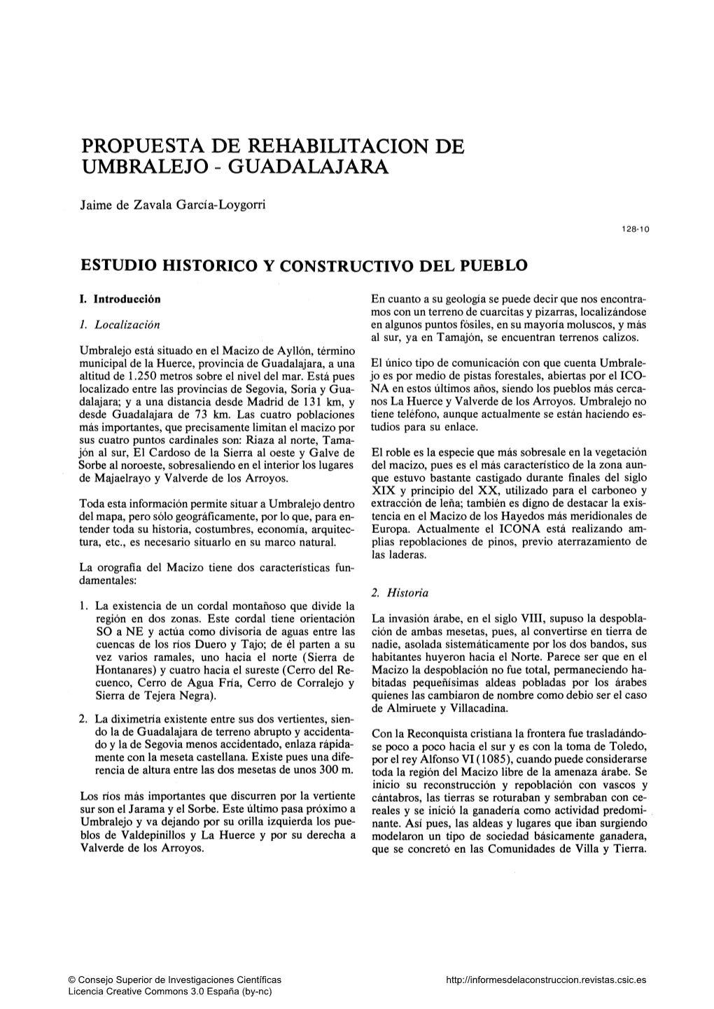 Propuesta De Rehabilitación De Umbralejo – Guadalajara