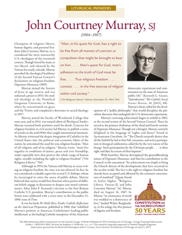 John Courtney Murray, Sj (1904 –1967)