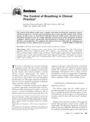 Reviews the Control of Breathing in Clinical Practice*