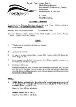 (Public Pack)Agenda Document for Planning Committee, 14/10/2020